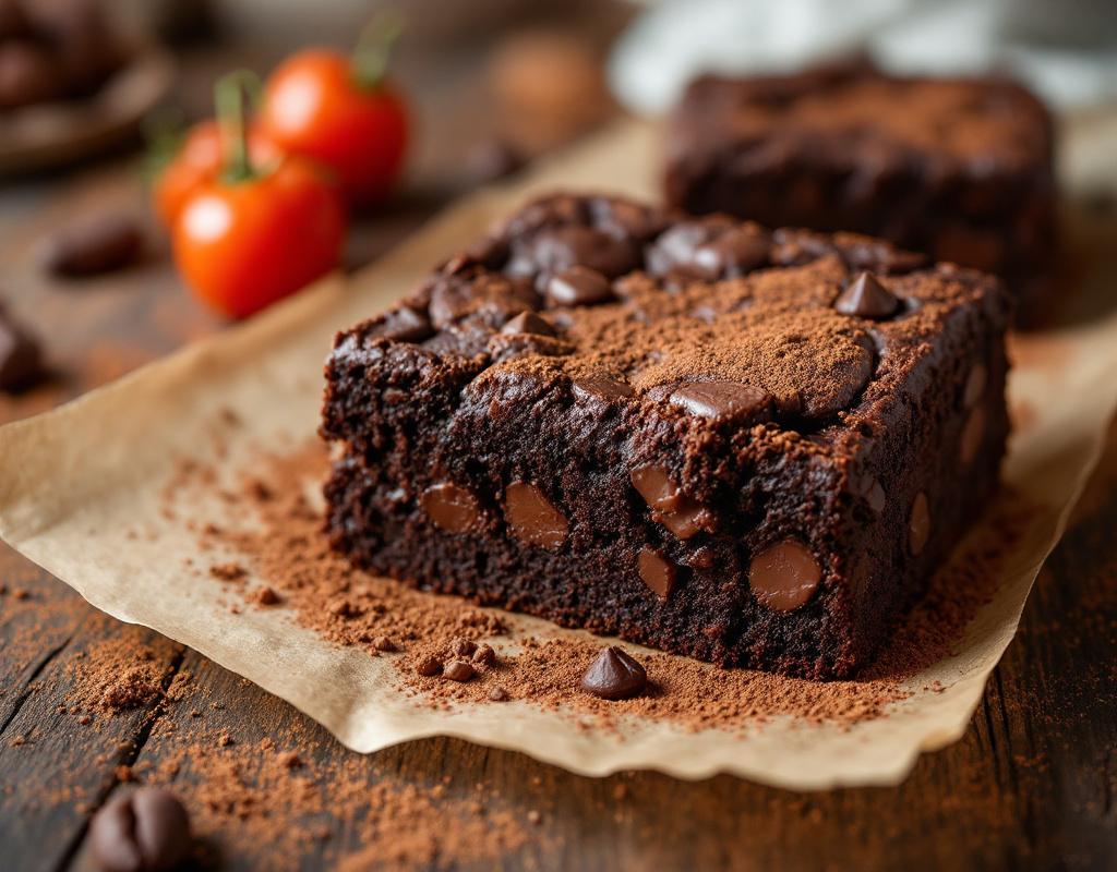 Brownie moelleux à base de haricots rouges et pépites de chocolat