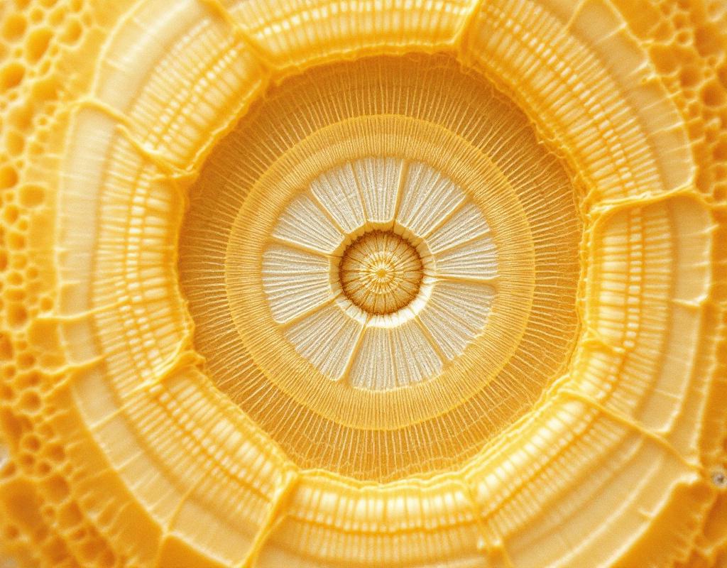Détail d'une racine de ginseng fraîche montrant sa structure interne caractéristique