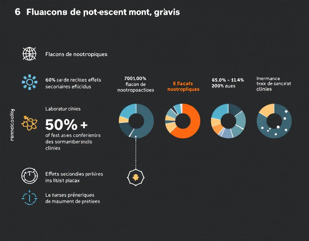Tableau comparatif montrant les différents nootropiques et leurs effets secondaires potentiels